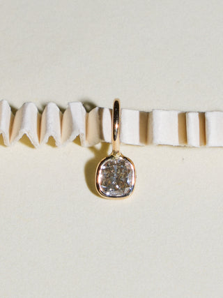 Sea Legs Grey Diamond Cushion Cut Charm in Yellow 14k Gold