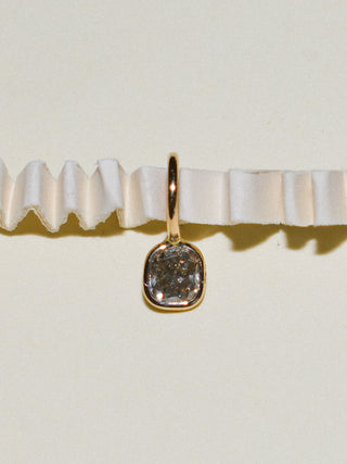 Sea Legs Grey Diamond Cushion Cut Charm in Yellow 14k Gold