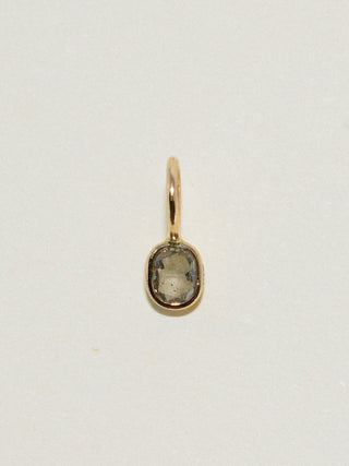 Maybe Gray Diamond Cushion Cut Charm in Yellow 14k Gold
