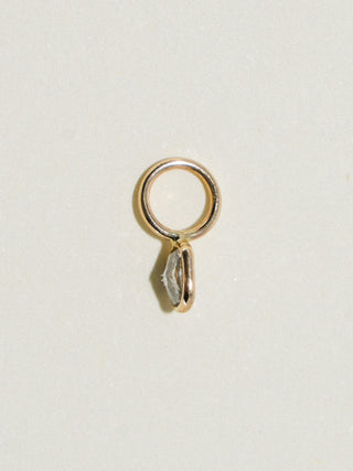 Maybe Gray Diamond Cushion Cut Charm in Yellow 14k Gold
