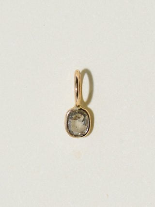 Maybe Gray Diamond Cushion Cut Charm in Yellow 14k Gold