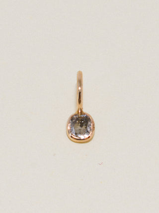 Silver Slipper Diamond Cushion Cut Charm in Yellow 14k Gold
