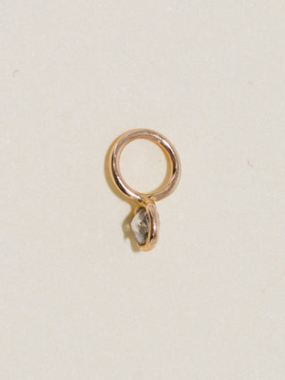 Silver Slipper Diamond Cushion Cut Charm in Yellow 14k Gold