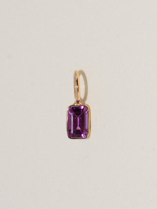 Sasha Comeria Garnet Emerald Cut Charm in Yellow 14k Gold