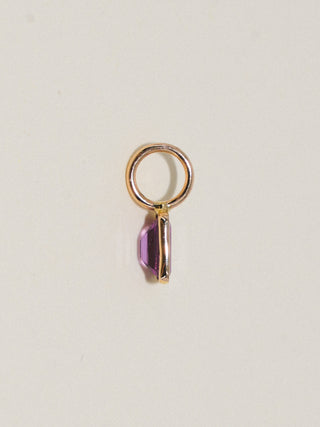 Sasha Comeria Garnet Emerald Cut Charm in Yellow 14k Gold