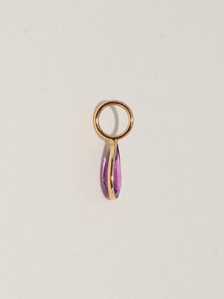 Witch Tights Comeria Garnet Teardrop Cut Charm in Yellow 14k Gold