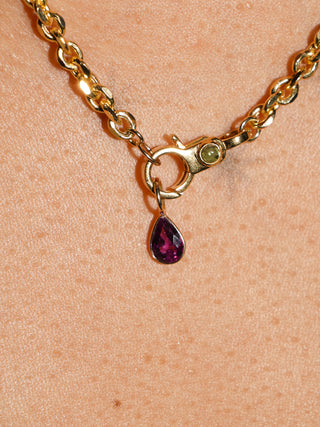 Cast a spell Comeria Garnet Teardrop Cut Charm in Yellow 14k Gold