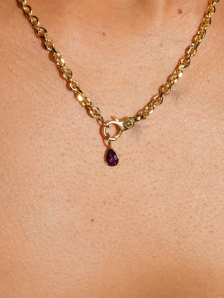 Cast a spell Comeria Garnet Teardrop Cut Charm in Yellow 14k Gold