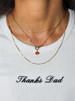 Clementine Orange Garnet East to West Oval Cabochon Charm in Yellow 14k Gold