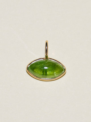 Bass River Tsavorite Marquis Cabochon Charm in Yellow 14k Gold