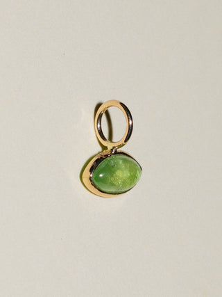 Crosby Landing Tsavorite Marquis Cabochon Charm in Yellow 14k Gold