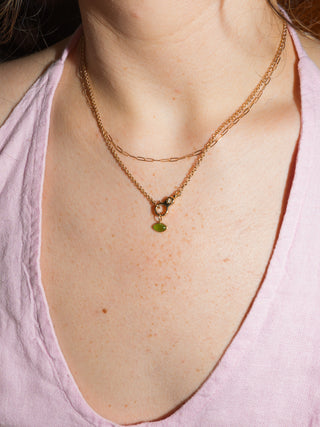 Crosby Landing Tsavorite Marquis Cabochon Charm in Yellow 14k Gold