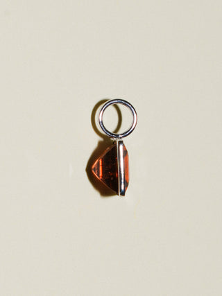SunBum Orange Tourmaline Square Cut Charm in White 14k Gold