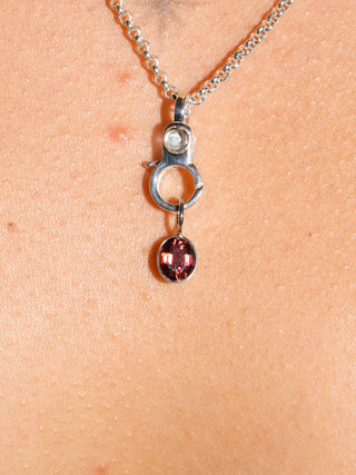 buy me a cosmo Pink Tourmline Oval Cut Charm in White 14k Gold