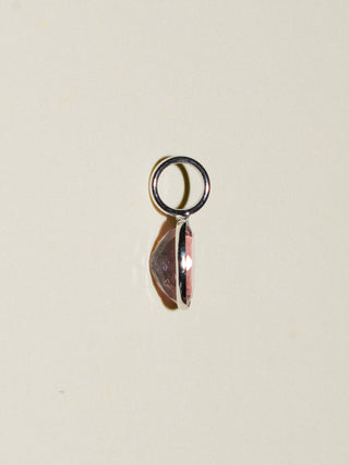 Kitty Nose Pink Tourmaline Oval Cut Charm in White 14k Gold