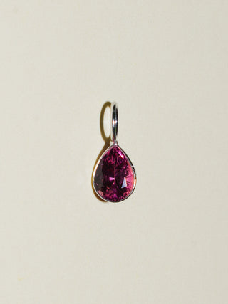 Mighty Mini Pink Tourmaline Teardrop Cut Charm in White 14k Gold