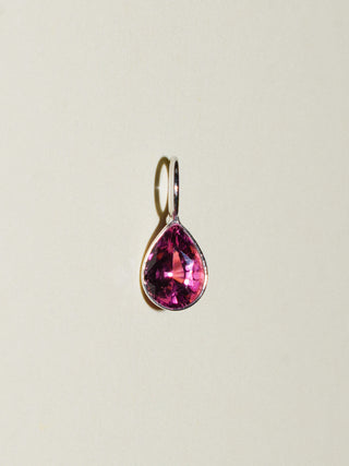 Mighty Mini Pink Tourmaline Teardrop Cut Charm in White 14k Gold
