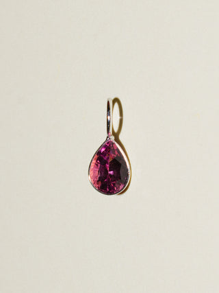 Mighty Mini Pink Tourmaline Teardrop Cut Charm in White 14k Gold