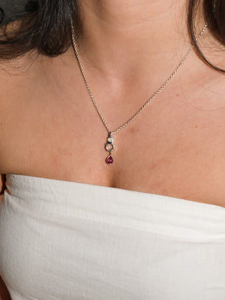 Mighty Mini Pink Tourmaline Teardrop Cut Charm in White 14k Gold