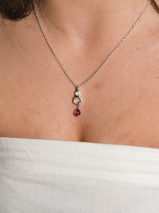 Mighty Mini Pink Tourmaline Teardrop Cut Charm in White 14k Gold