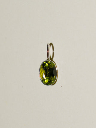 Field Day Green Tourmaline Oval Cabochon Charm in White 14k Gold
