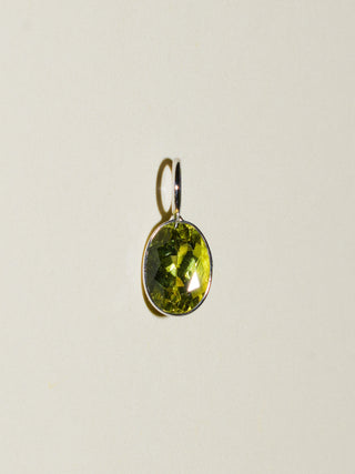 Froggie Freak Green Tourmaline Oval Cut Charm in White 14k Gold