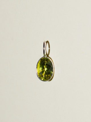 Froggie Freak Green Tourmaline Oval Cut Charm in White 14k Gold