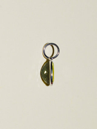 Froggie Freak Green Tourmaline Oval Cut Charm in White 14k Gold