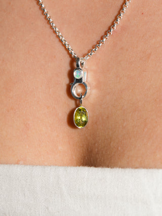 Froggie Freak Green Tourmaline Oval Cut Charm in White 14k Gold