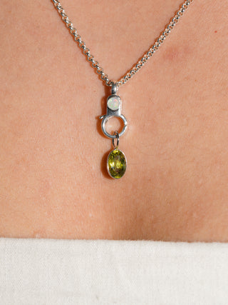 Froggie Freak Green Tourmaline Oval Cut Charm in White 14k Gold