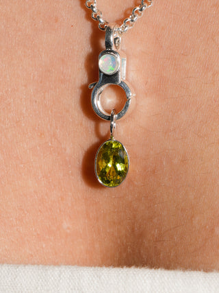 Froggie Freak Green Tourmaline Oval Cut Charm in White 14k Gold