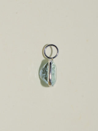 MagicSno Aquamarine Cushion Cut Charm in White 14k Gold