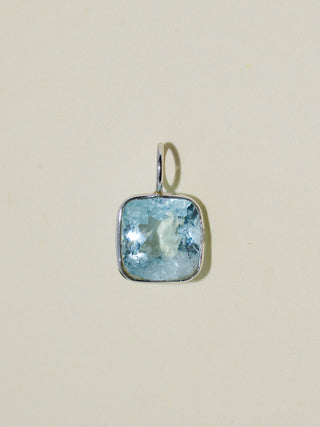 MagicSno Aquamarine Cushion Cut Charm in White 14k Gold