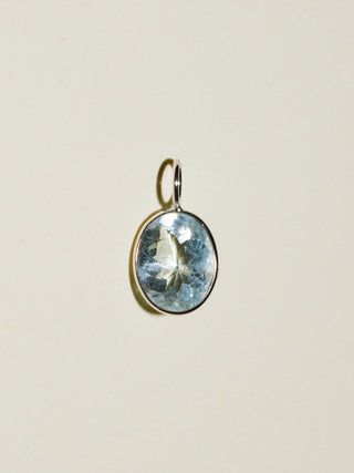 Fiji MIMI Aquamarine Oval Cut Charm in White 14k Gold