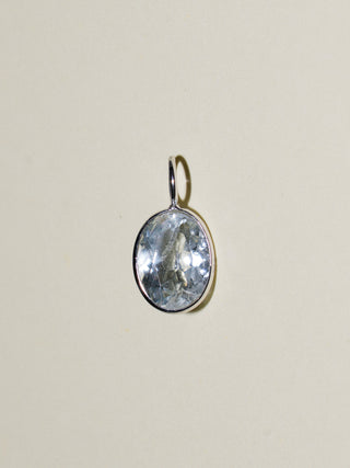 Fallin on my Head Aquamarine Oval Cut Charm in White 14k Gold