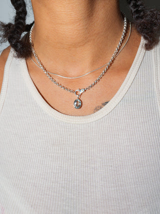 Fallin on my Head Aquamarine Oval Cut Charm in White 14k Gold