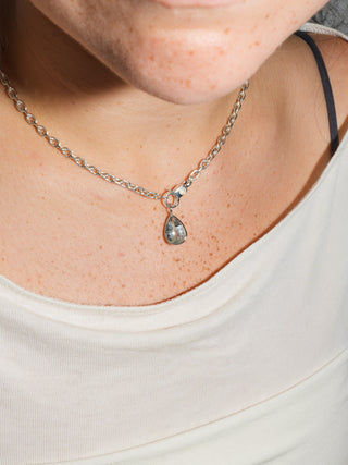 SnoCono Aquamarine Teardrop Cut Charm in White 14k Gold