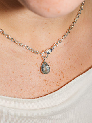 SnoCono Aquamarine Teardrop Cut Charm in White 14k Gold