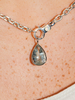 SnoCono Aquamarine Teardrop Cut Charm in White 14k Gold