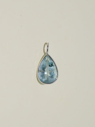 SnoCono Aquamarine Teardrop Cut Charm in White 14k Gold