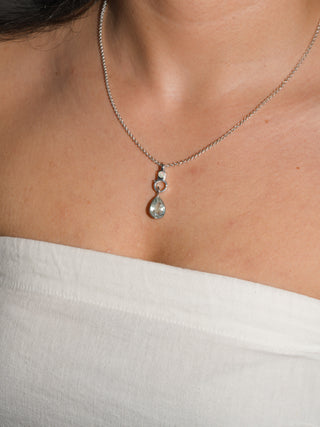Mila Mila Mila Aquamarine Teardrop Cut Charm in White 14k Gold