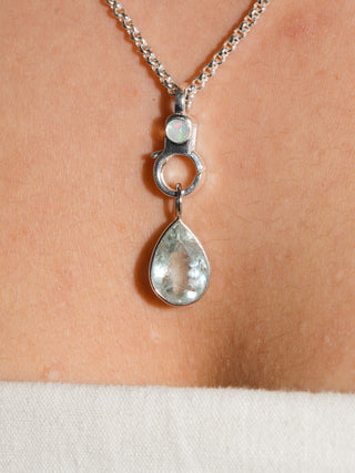 Mila Mila Mila Aquamarine Teardrop Cut Charm in White 14k Gold