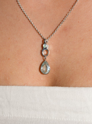 Mila Mila Mila Aquamarine Teardrop Cut Charm in White 14k Gold