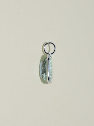 Sk8 Aquamarine Emerald Cut Charm in White 14k Gold