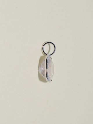 Banana Seat Bike Pink Beryl Cushion Cut Charm in White 14k Gold