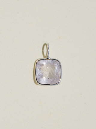 Banana Seat Bike Pink Beryl Cushion Cut Charm in White 14k Gold