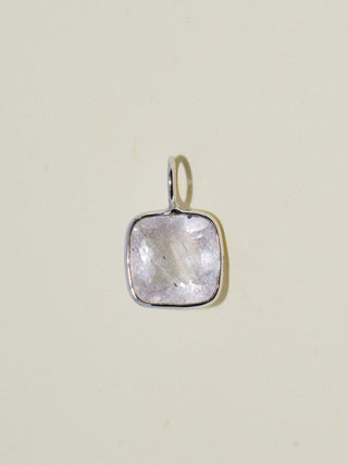 Banana Seat Bike Pink Beryl Cushion Cut Charm in White 14k Gold
