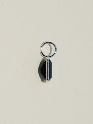 Midnight Lighting Green Tourmaline Emerald Cut Charm in White 14k Gold