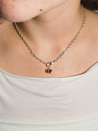Mocha Loca Brown Tourmaline East West Oval Cut Charm in Sterling Silver