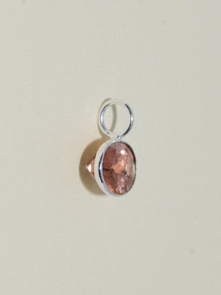 Mocha Loca Brown Tourmaline East West Oval Cut Charm in Sterling Silver